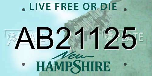 AB21125 New Hampshire License Plate