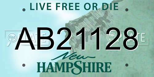 AB21128 New Hampshire License Plate