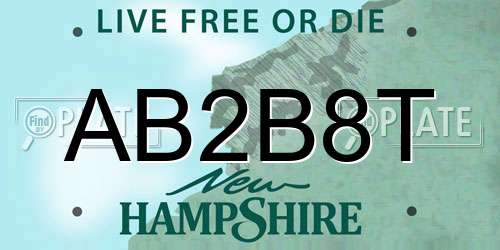 AB2B8T New Hampshire License Plate