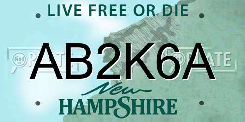AB2K6A New Hampshire License Plate