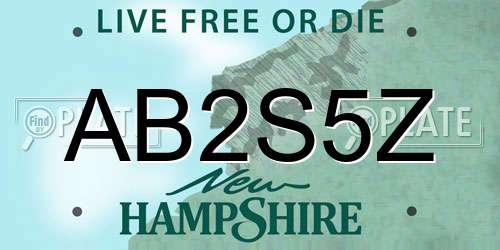 AB2S5Z New Hampshire License Plate