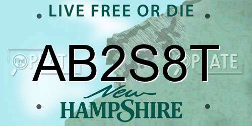 AB2S8T New Hampshire License Plate