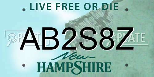 AB2S8Z New Hampshire License Plate