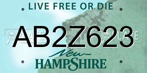 AB2Z623 New Hampshire License Plate