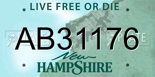 AB31176 New Hampshire License Plate