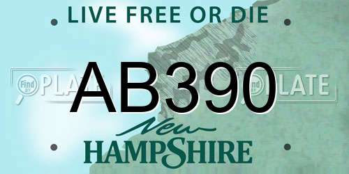 AB390 New Hampshire License Plate
