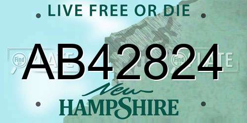 AB42824 New Hampshire License Plate