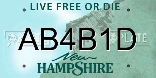 AB4B1D New Hampshire License Plate