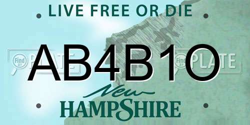 AB4B1O New Hampshire License Plate
