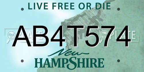 AB4T574 New Hampshire License Plate