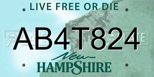 AB4T824 New Hampshire License Plate