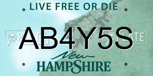AB4Y5S New Hampshire License Plate