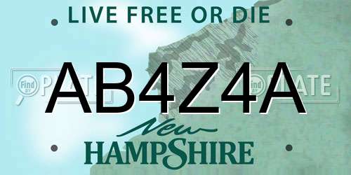 AB4Z4A New Hampshire License Plate