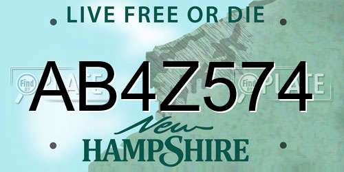 AB4Z574 New Hampshire License Plate