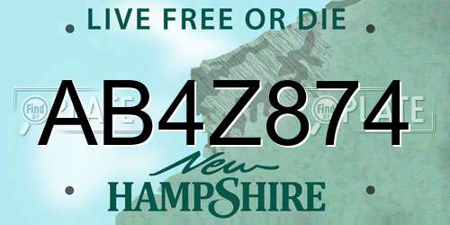 AB4Z874 New Hampshire License Plate