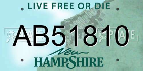 AB51810 New Hampshire License Plate