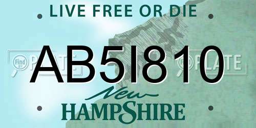 AB5I810 New Hampshire License Plate