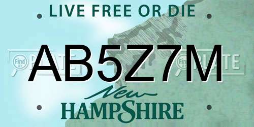 AB5Z7M New Hampshire License Plate