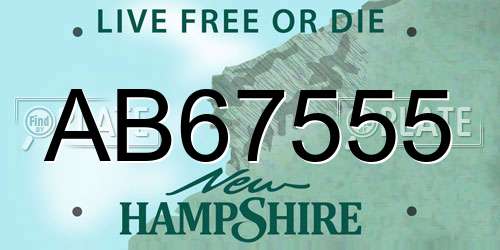 AB67555 New Hampshire License Plate