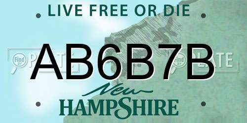AB6B7B New Hampshire License Plate