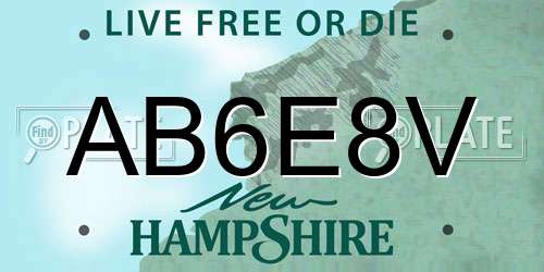 AB6E8V New Hampshire License Plate