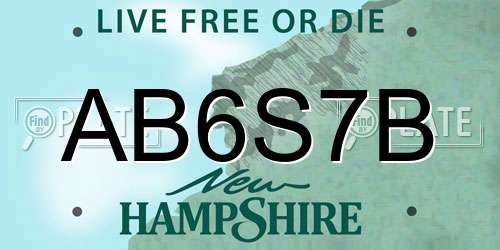 AB6S7B New Hampshire License Plate