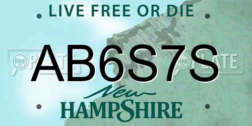 AB6S7S New Hampshire License Plate
