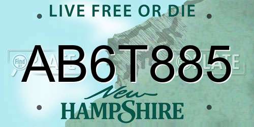 AB6T885 New Hampshire License Plate