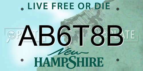 AB6T8B New Hampshire License Plate