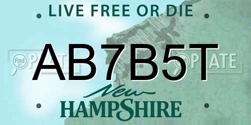AB7B5T New Hampshire License Plate