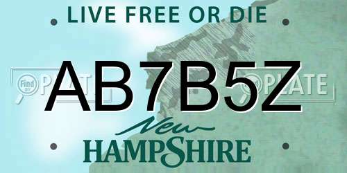 AB7B5Z New Hampshire License Plate