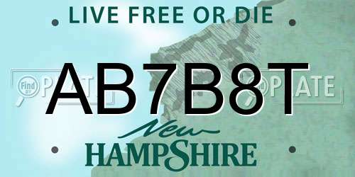 AB7B8T New Hampshire License Plate