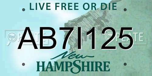 AB7I125 New Hampshire License Plate