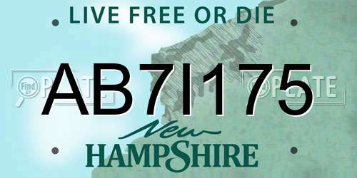 AB7I175 New Hampshire License Plate