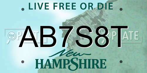 AB7S8T New Hampshire License Plate