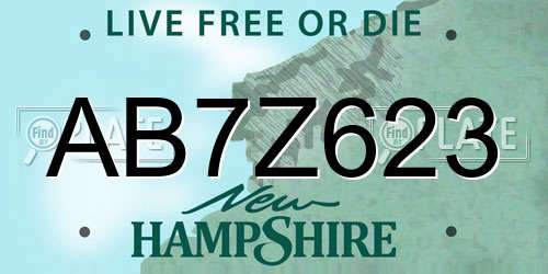 AB7Z623 New Hampshire License Plate