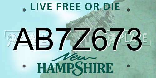 AB7Z673 New Hampshire License Plate