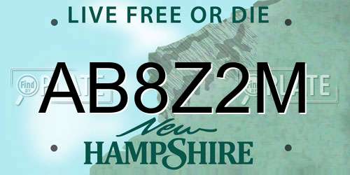 AB8Z2M New Hampshire License Plate
