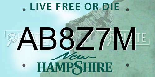 AB8Z7M New Hampshire License Plate