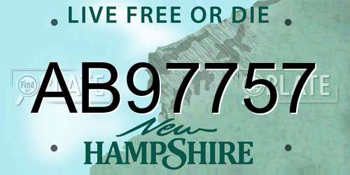 AB97757 New Hampshire License Plate