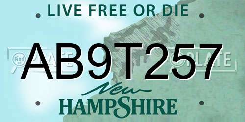 AB9T257 New Hampshire License Plate