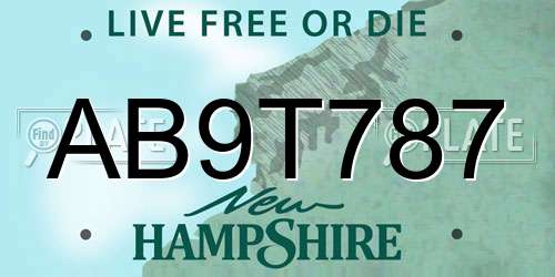 AB9T787 New Hampshire License Plate