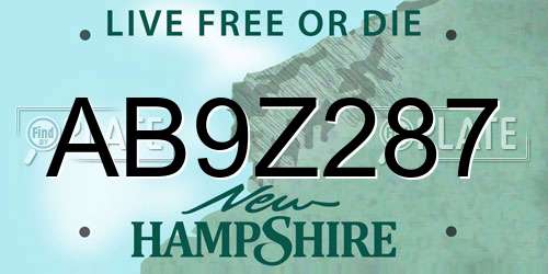AB9Z287 New Hampshire License Plate