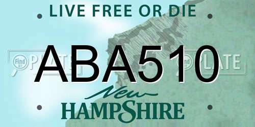 ABA510 New Hampshire License Plate