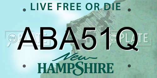 ABA51Q New Hampshire License Plate