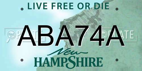 ABA74A New Hampshire License Plate