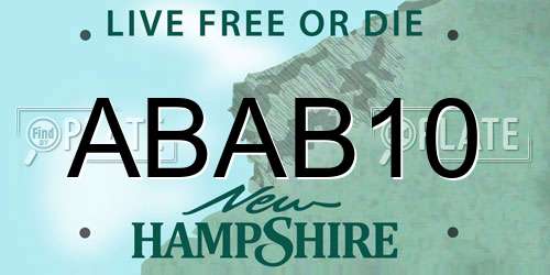 ABAB10 New Hampshire License Plate