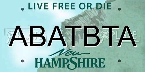 ABATBTA New Hampshire License Plate