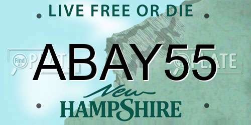 ABAY55 New Hampshire License Plate