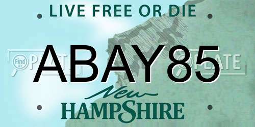 ABAY85 New Hampshire License Plate